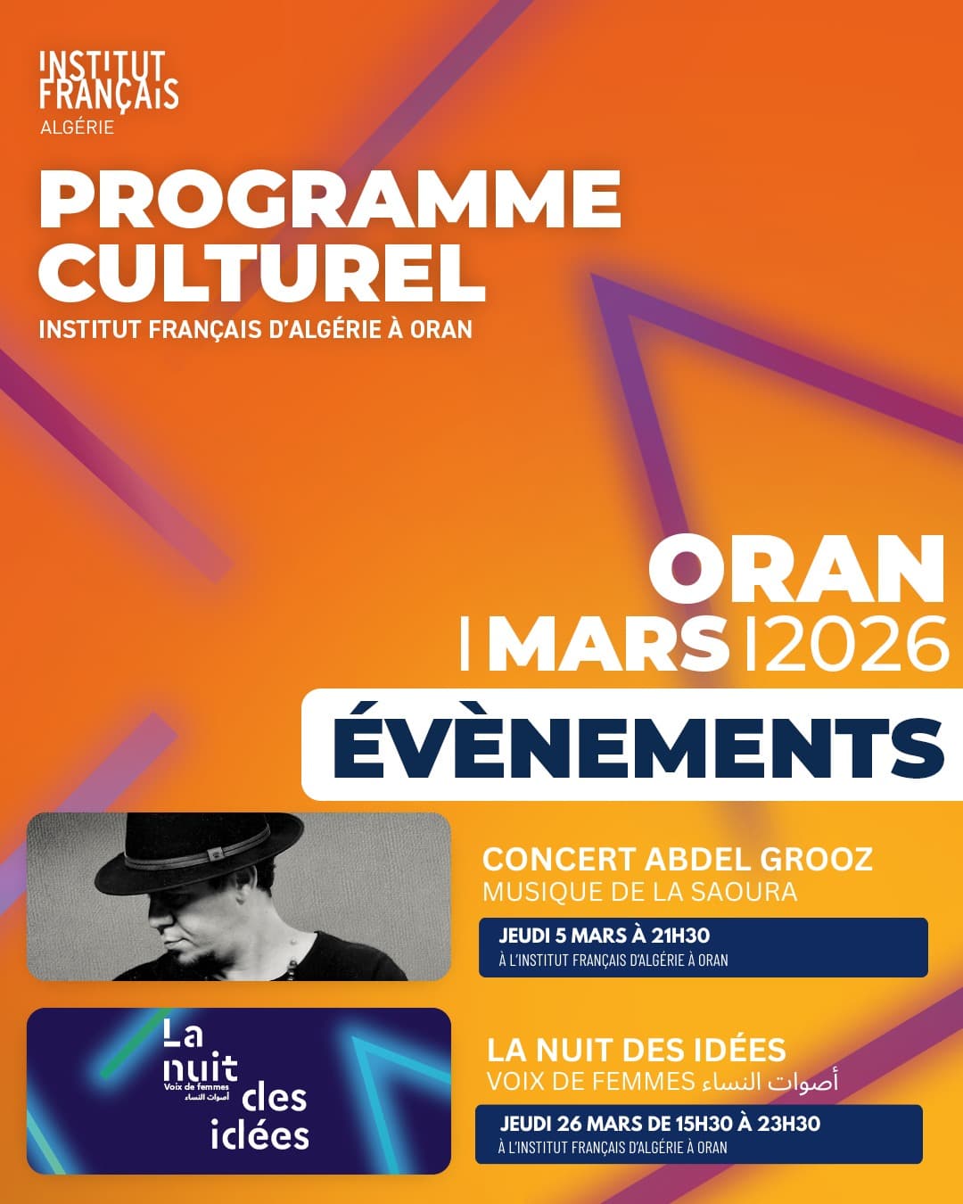 Mars à Oran : Un mois de culture et d’effervescence artistique