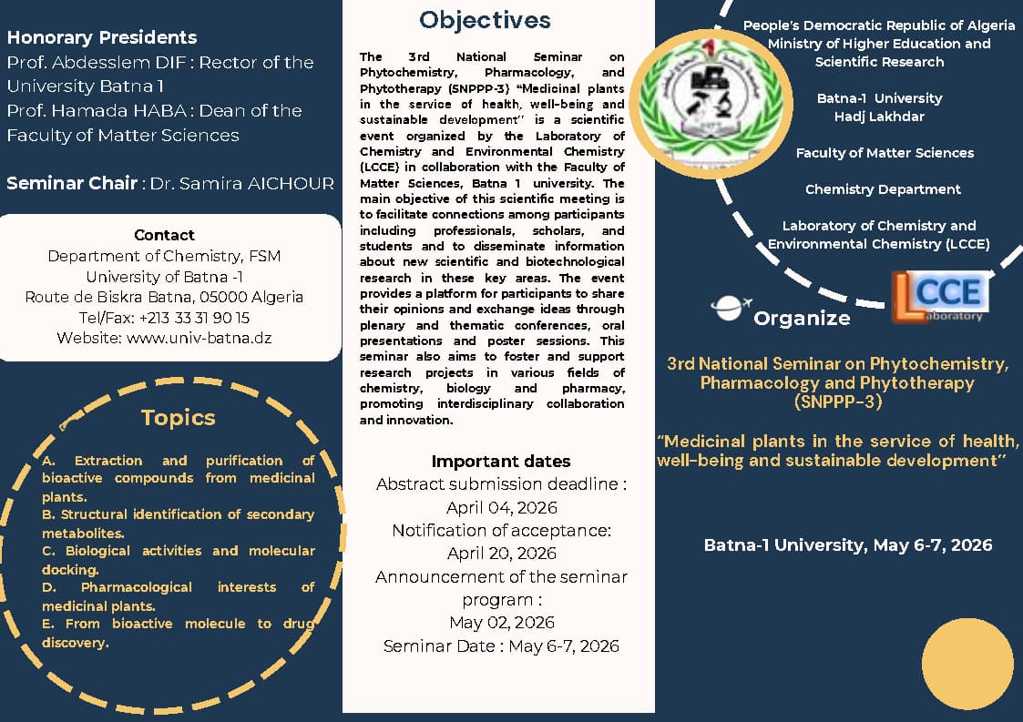 3rd National Seminar on Phytochemistry, Pharmacology, and Phytotherapy (SNPPP-3)