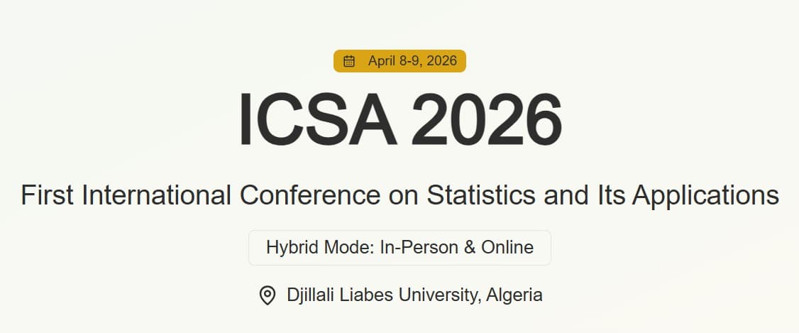 First International Conference on Statistics and Its Applications ICSA 2026