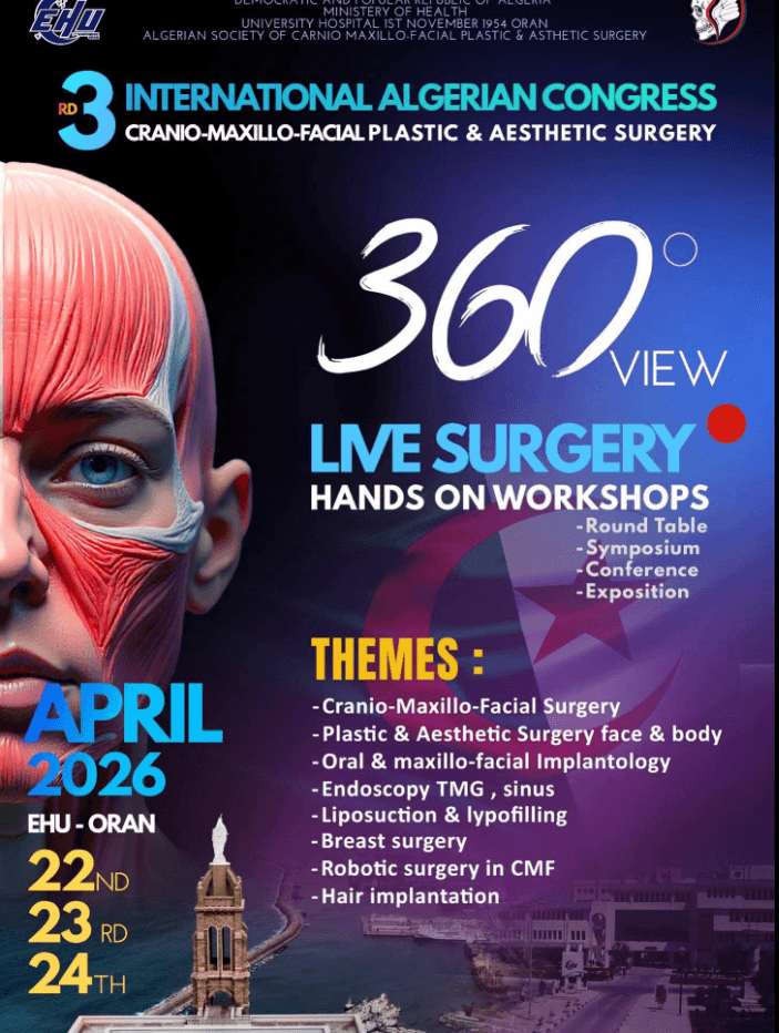 03e Congrès International algérien de Chirurgie Crânio-Maxillo-Faciale, Plastique et Esthétique