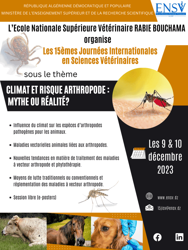Les 15ème Journées Internationales des Sciences Vétérinaires