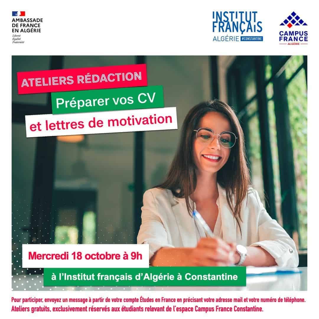 Ateliers CV & lettres de motivation (Institut français d’Algérie à Constantine)