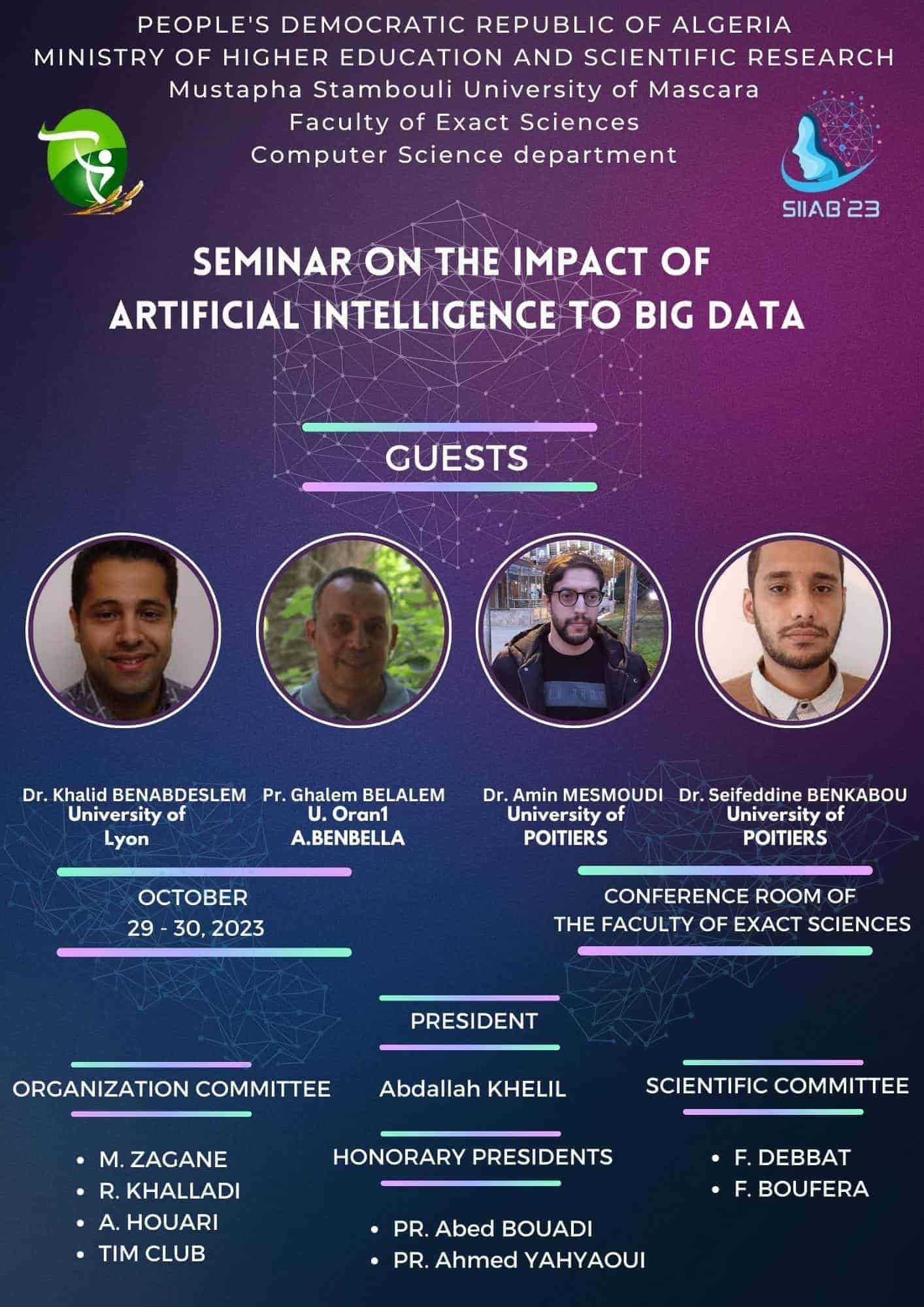 Séminaire sur l’apport de l’intelligence computationnelle dans le Big data