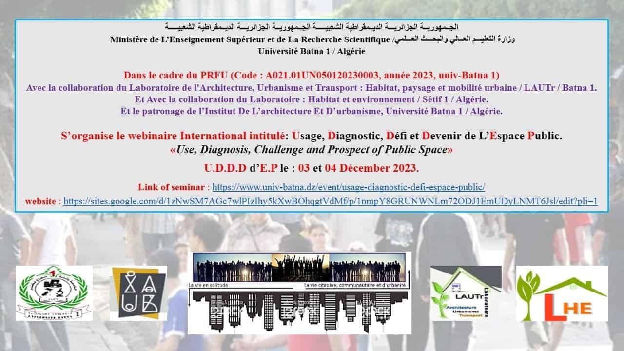 Usage, Diagnostic, Défi et Devenir de L’Espace Public / U.D.D.D d’E.P