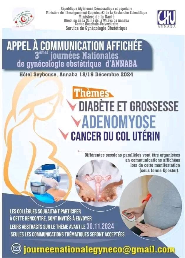 3 éme journées Nationales de gynécologie obstétrique d’ANNABA