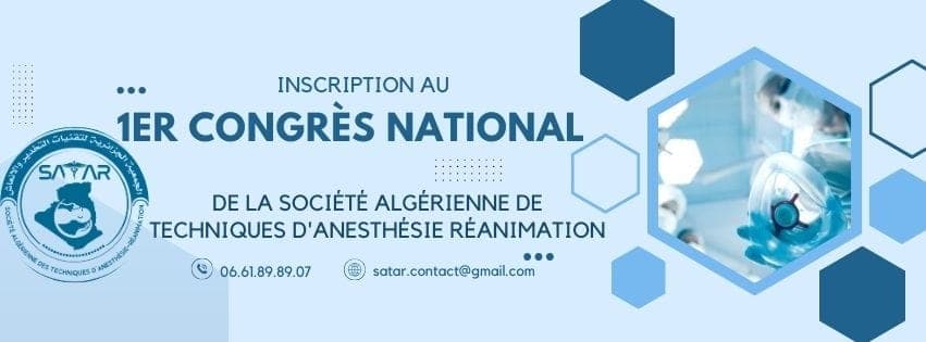1er Congrès National de la SATAR : Techniques d’Anesthésie et Réanimation