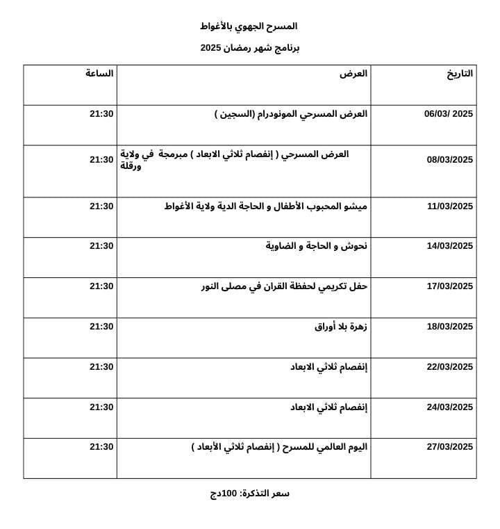 ليالي مسرح الأغواط