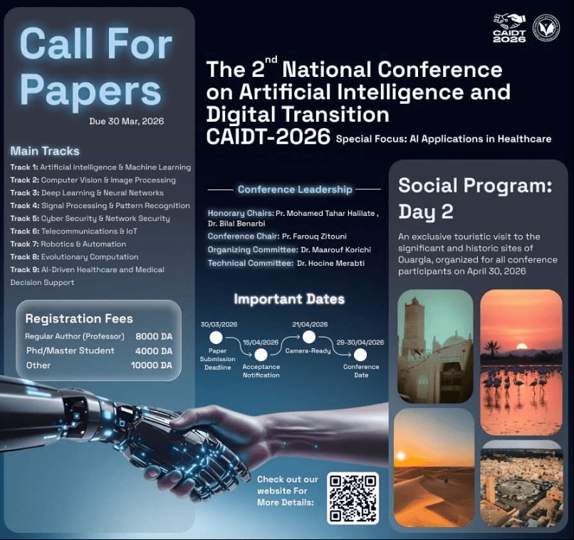 The 2nd National Conference on Artificial Intelligence and Digital Transition CAIDT-2026